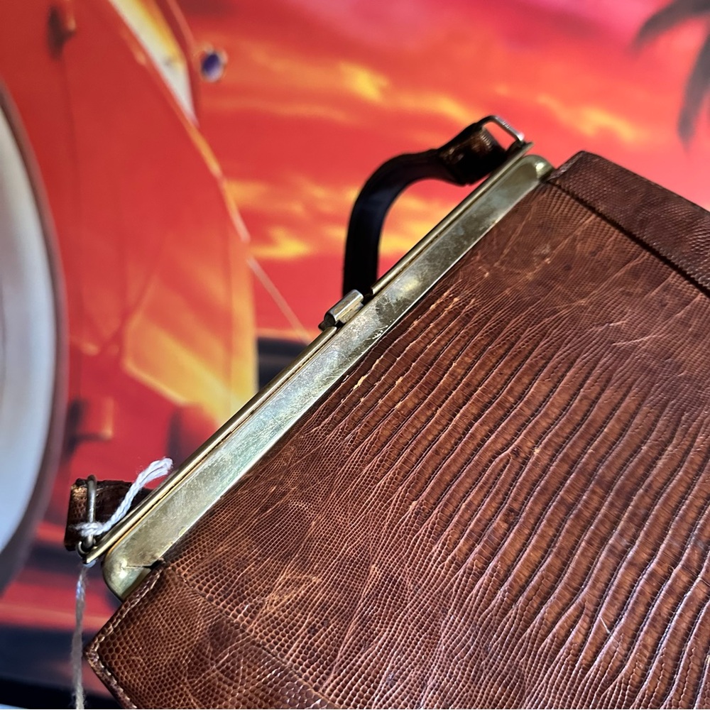 Vintage alligator top handle bag MCM retro - Picture 7 of 9